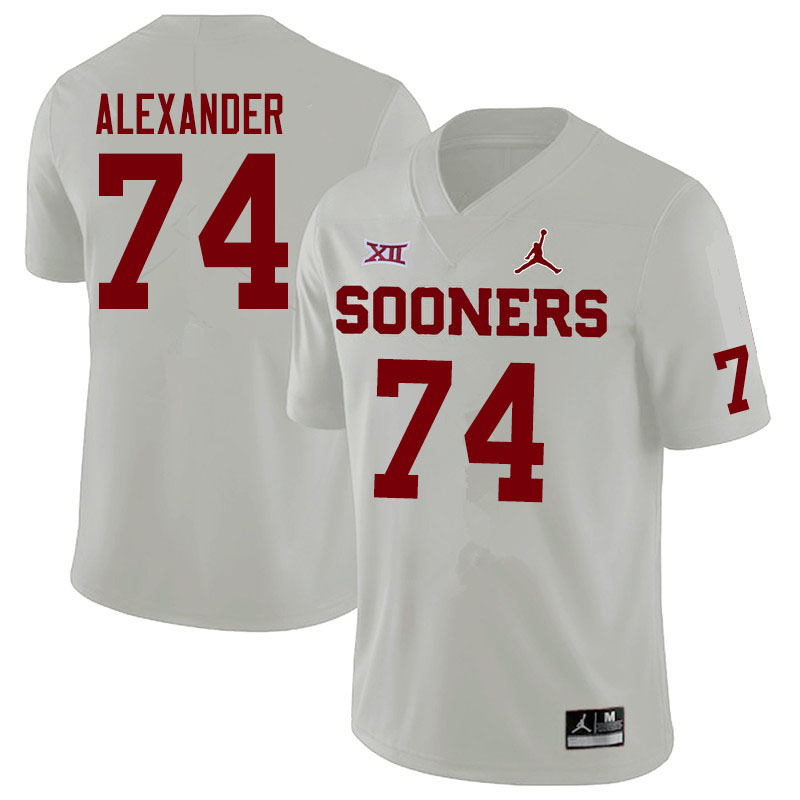 Oklahoma Sooners #74 Marcus Alexander College Football Jerseys Sale-White